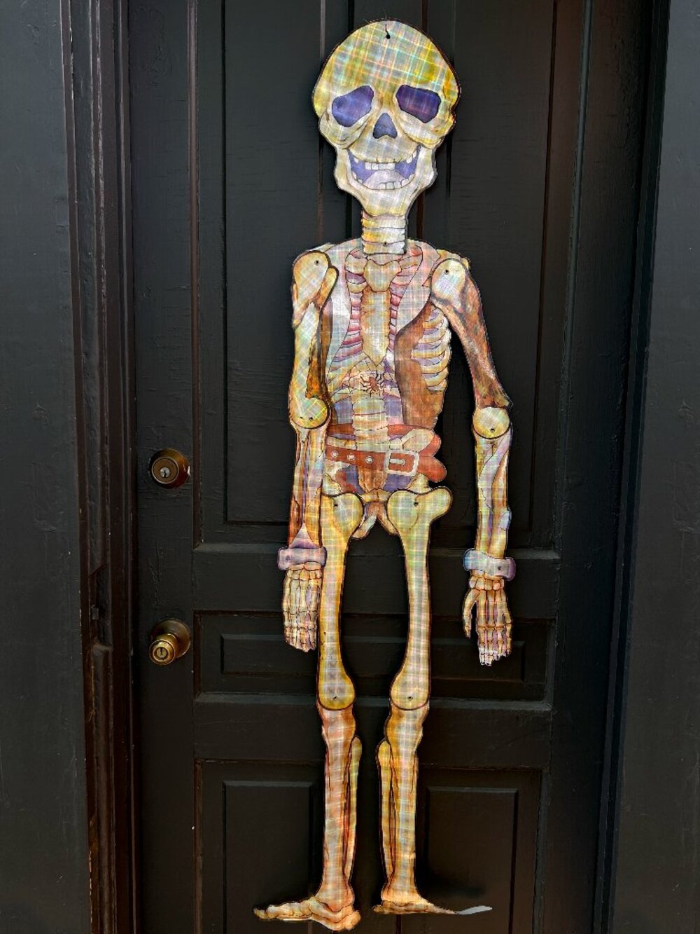 Vintage Halloween Holographic Skeleton Die cut